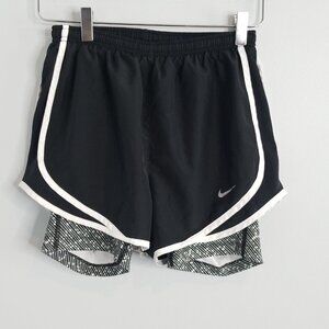 Nike 2 in 1 tempo running shorts 749460 Black biker size xs